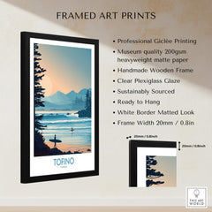 Tofino Canada Poster | British Columbia Coastal Sunset Canvas Print showcased in a framed art print design.