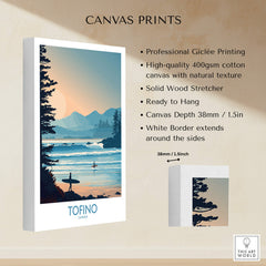 Tofino Canada Poster | British Columbia Coastal Sunset Canvas Print showcasing a professional Giclée print quality.