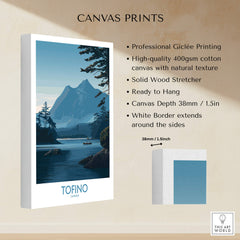 Tofino Canada Poster | Serene Canoe Landscape Scene Canvas Print with high-quality Giclée printing.