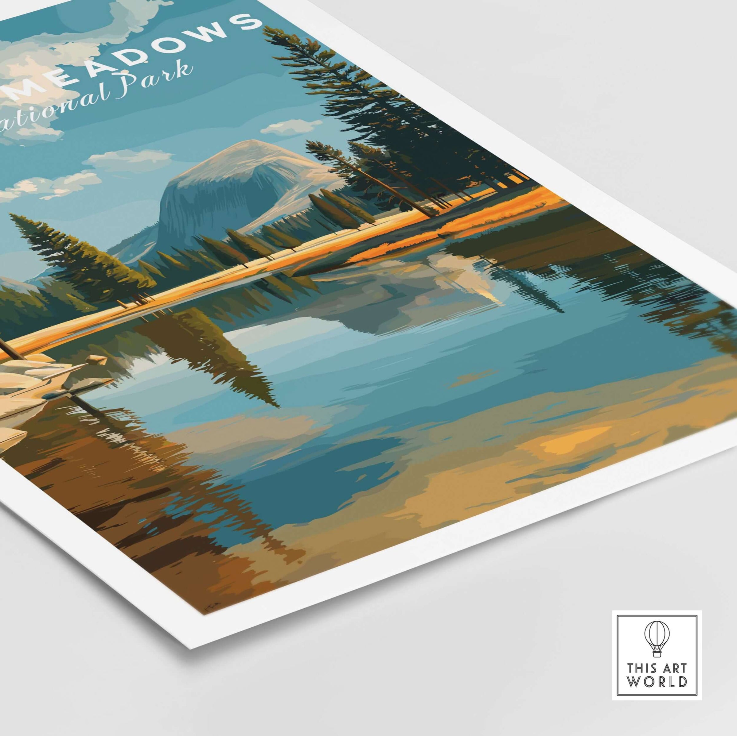 Tuolumne Meadows Print | Yosemite National Park Poster featuring stunning alpine landscape and serene reflection.
