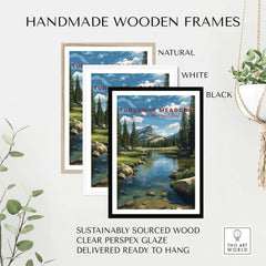Tuolumne Meadows Print | Yosemite Wall Art Poster in handmade wooden frames available in natural, white, and black.