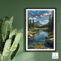 Tuolumne Meadows Print | Yosemite Wall Art Poster showcasing serene alpine meadows and granite peaks in a framed design.