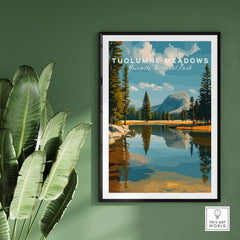 Tuolumne Meadows Print | Yosemite National Park Poster featuring serene alpine landscapes and reflections in water.