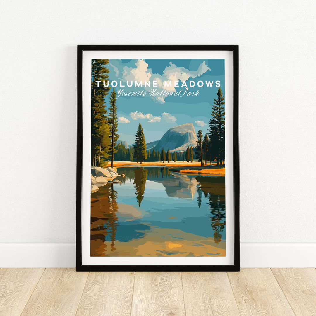 Tuolumne Meadows Print | Yosemite National Park Poster showcasing serene alpine landscapes and a tranquil lake.