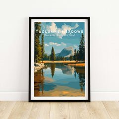 Tuolumne Meadows Print | Yosemite National Park Poster featuring serene alpine landscape and reflective water.