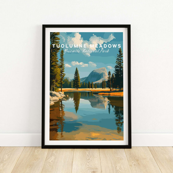 Tuolumne Meadows Print | Yosemite National Park Poster showcasing serene alpine landscapes and a tranquil lake.