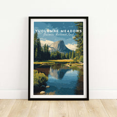 Tuolumne Meadows California Sierra Nevada Print | National Park Decor in a framed wall art display.