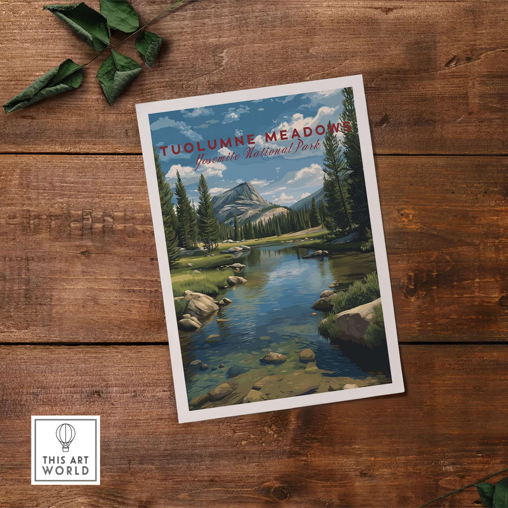 Tuolumne Meadows Print | Yosemite Wall Art Poster showcasing serene alpine meadows and granite peaks.