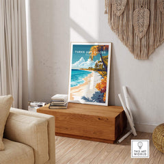 Turks and Caicos Wall Art showcasing a serene beach scene that brings Caribbean tranquility to your home decor.