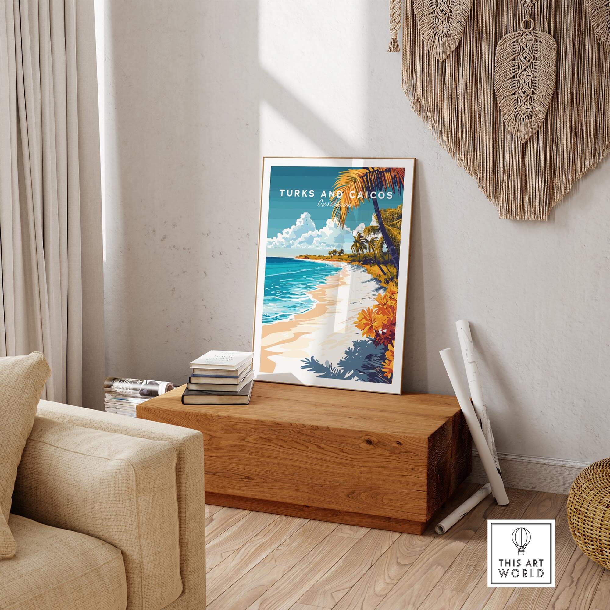Turks and Caicos Wall Art showcasing a serene beach scene that brings Caribbean tranquility to your home decor.