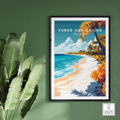 Turks and Caicos Wall Art showcasing a serene beach scene in vibrant colors, perfect for transforming your space.