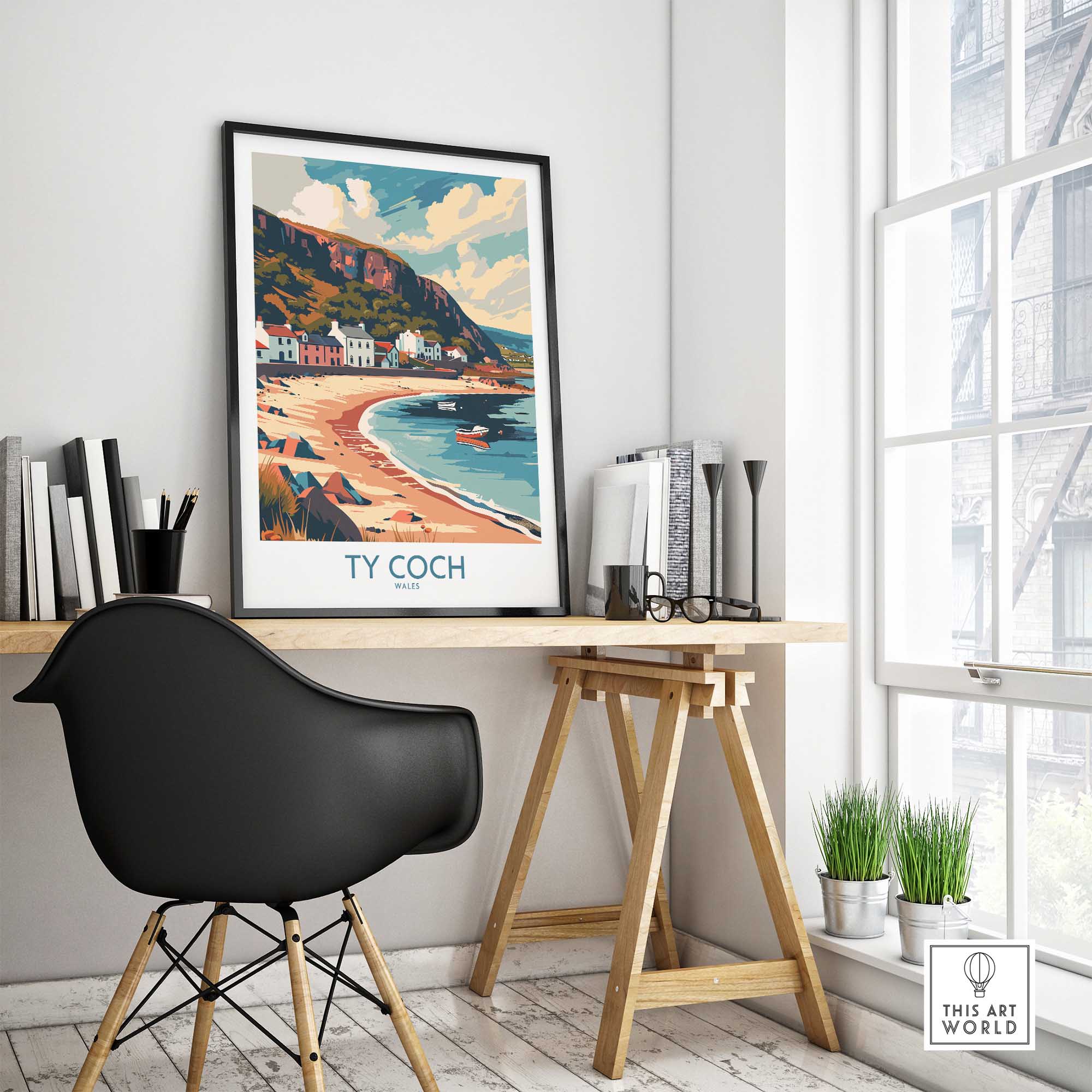 Ty Coch Travel Print Wales-This Art World