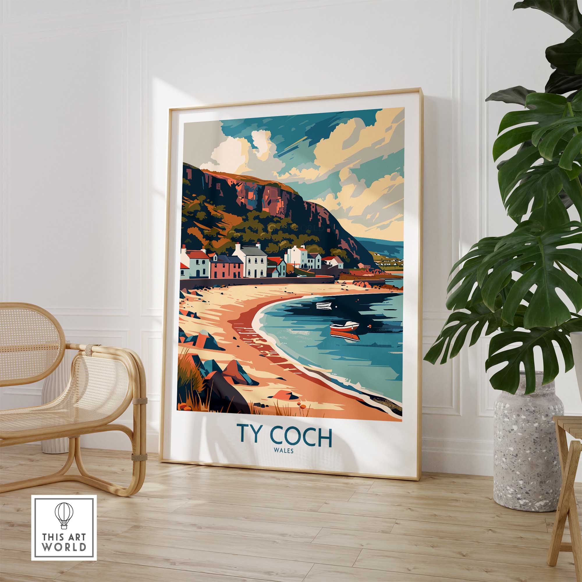 Ty Coch Travel Print Wales-This Art World
