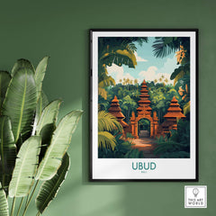 Ubud Bali Poster showcasing lush landscapes and tranquil ambiance of Ubud, Bali, perfect for home decor.