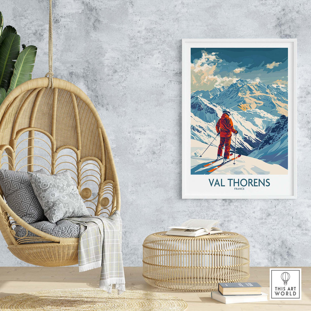 Val Thorens Skiing Poster-This Art World