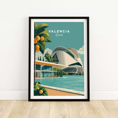 Valencia Spain Print - City of Arts and Sciences Poster featuring vibrant architectural design.
