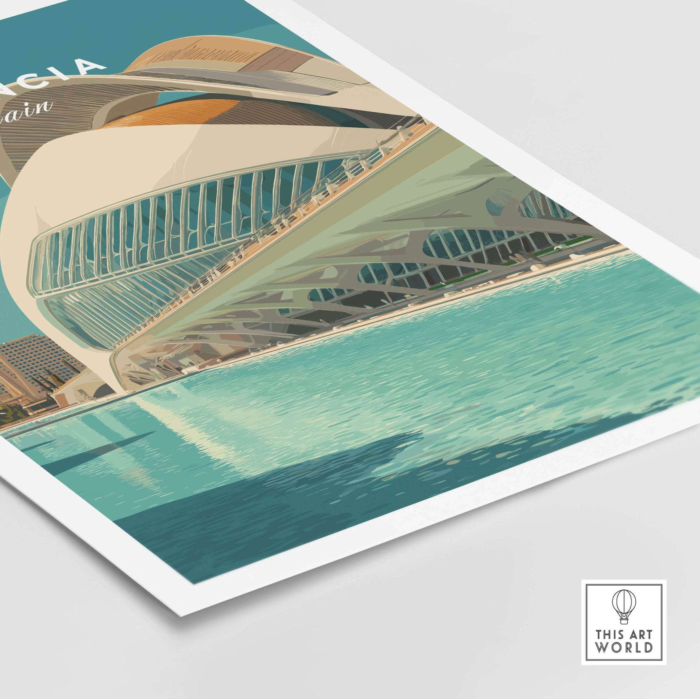 Valencia Travel Print Spain showcasing the stunning architecture and vibrant culture of Valencia, Spain.