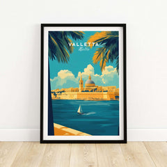 Valletta Art Print showcasing picturesque Valletta, Malta with vibrant colors and scenic waterfront.