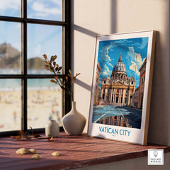 a picture of a picture of a cathedral on a window sill