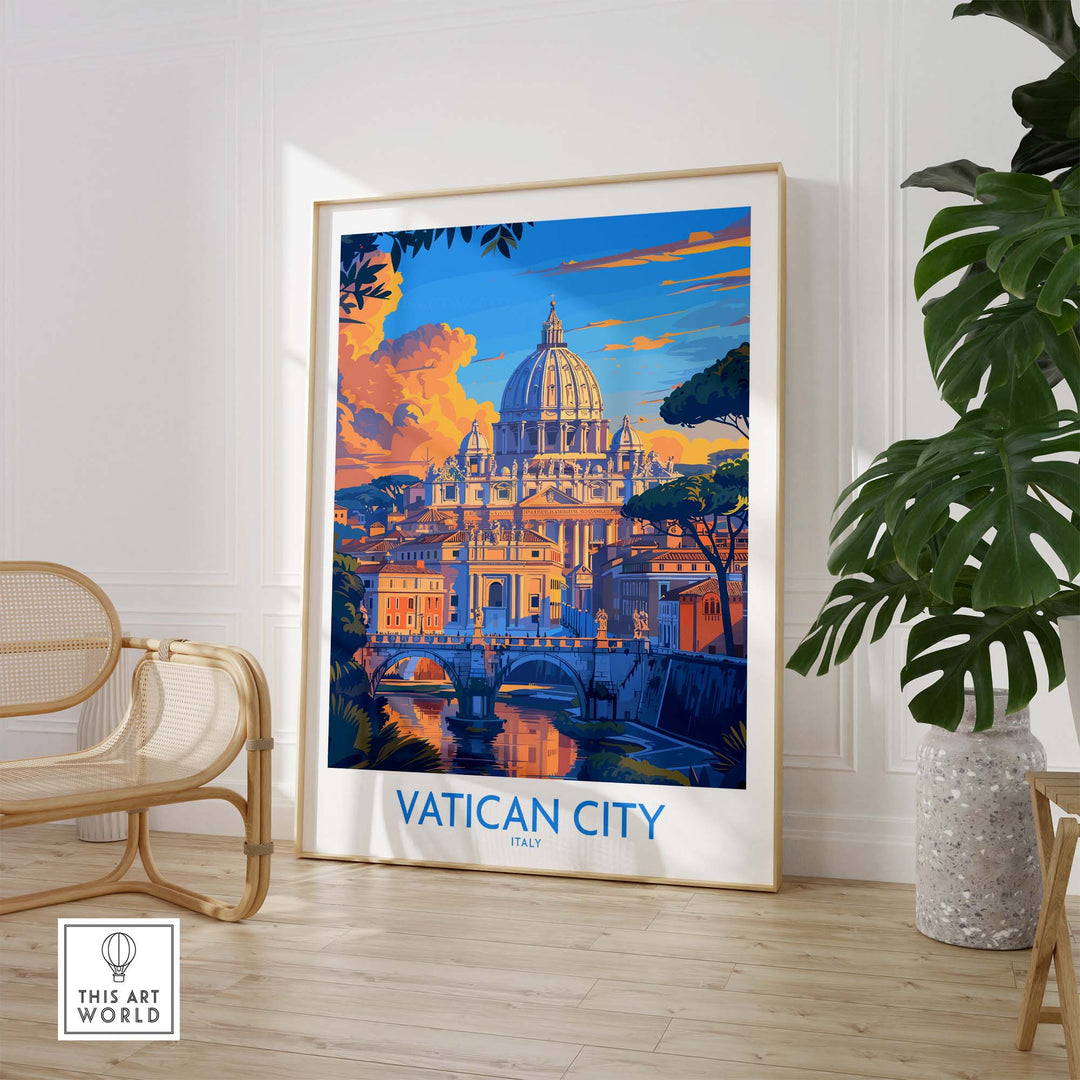a painting of a city with a cathedral in the background