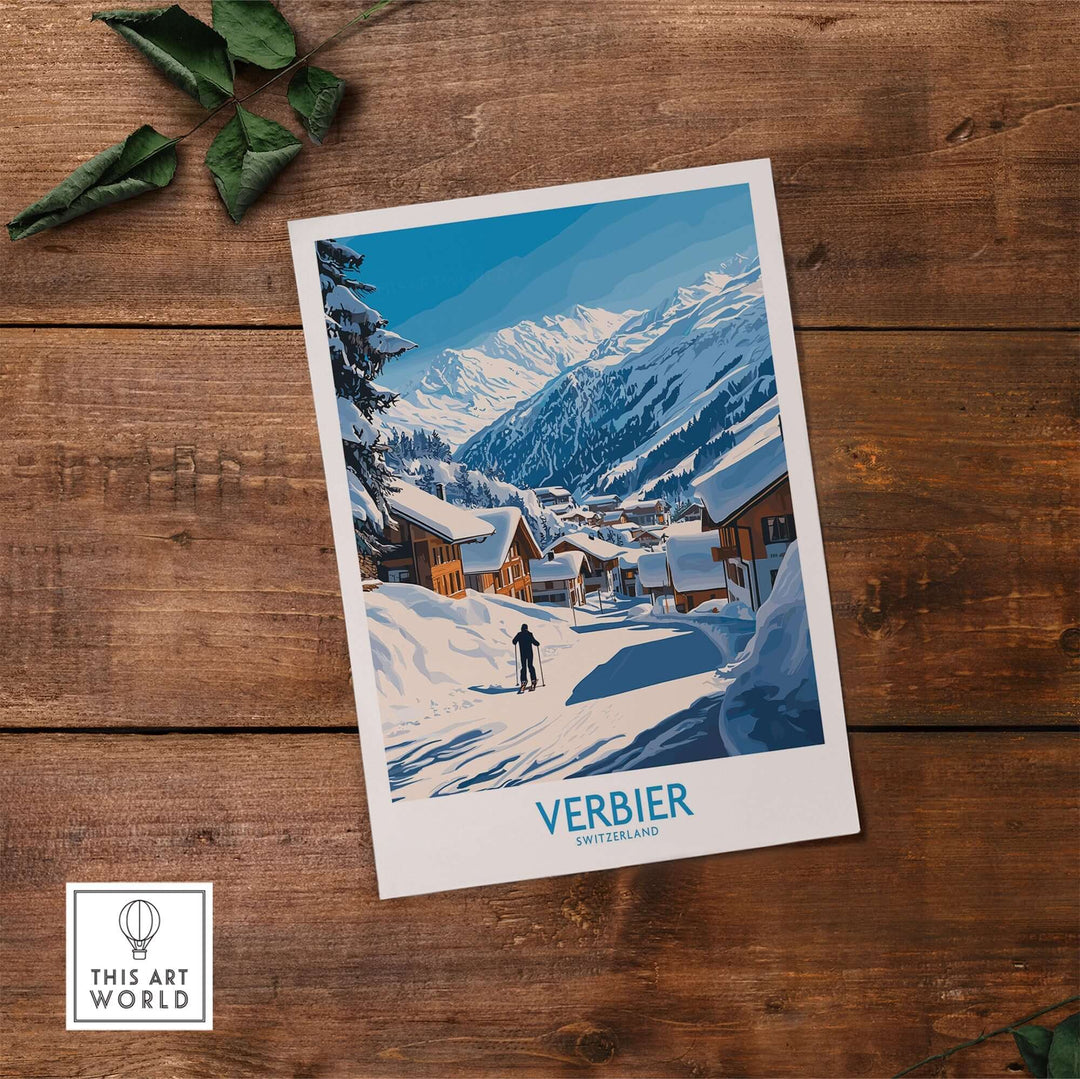 Verbier Ski Poster Switzerland