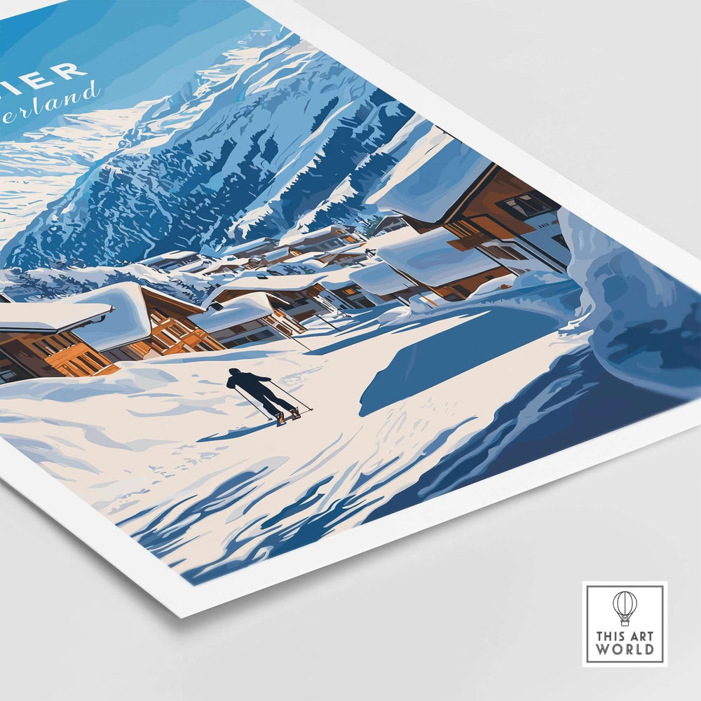 Verbier Ski Print Switzerland