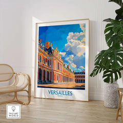 Versailles Poster France depicting the iconic palace in a beautifully designed art piece.