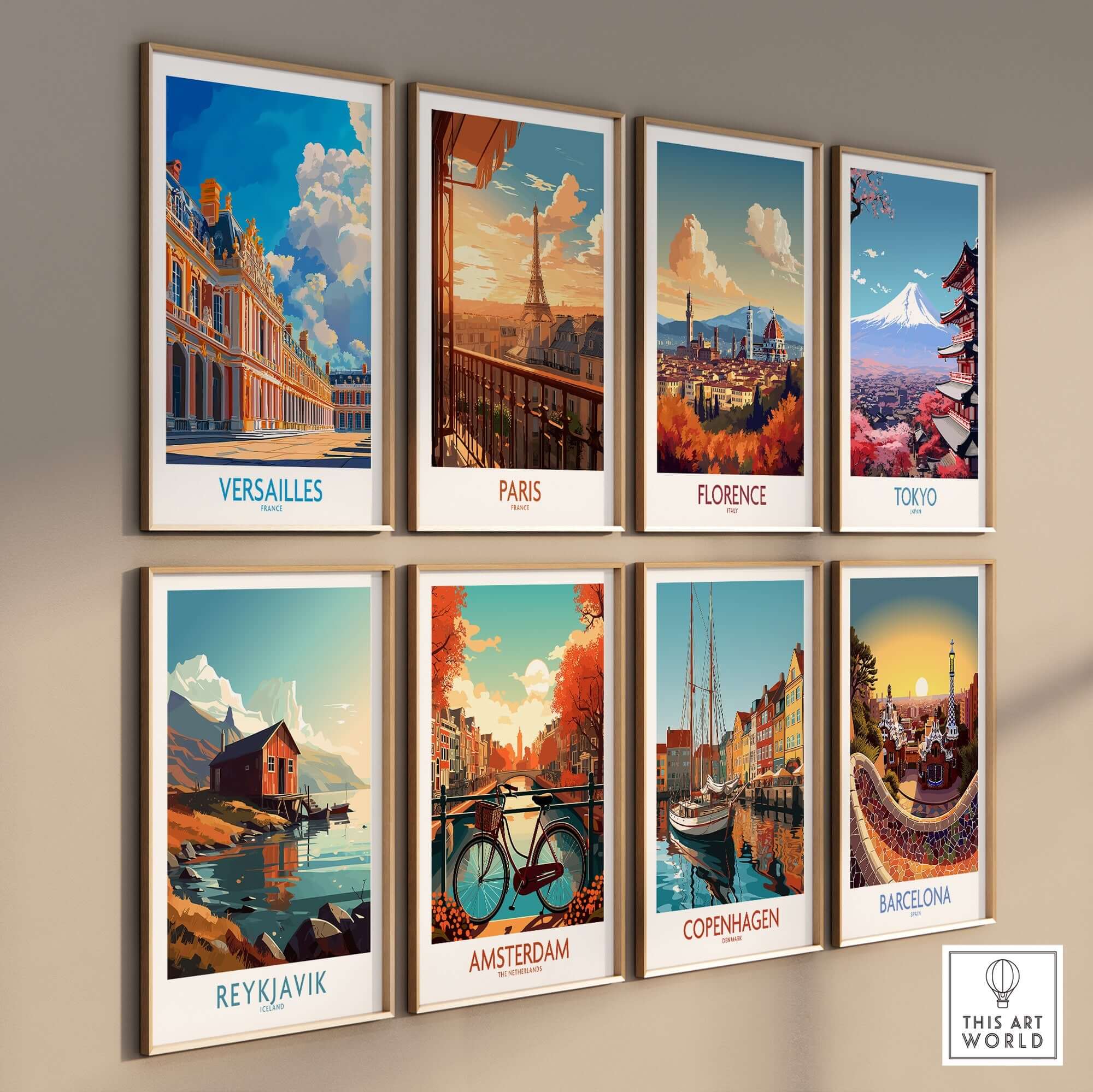 Versailles Poster France collection featuring iconic landmarks from Paris, Florence, Tokyo, and more.