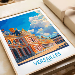 Versailles Poster France showcasing the grandeur of the iconic palace in vibrant colors.