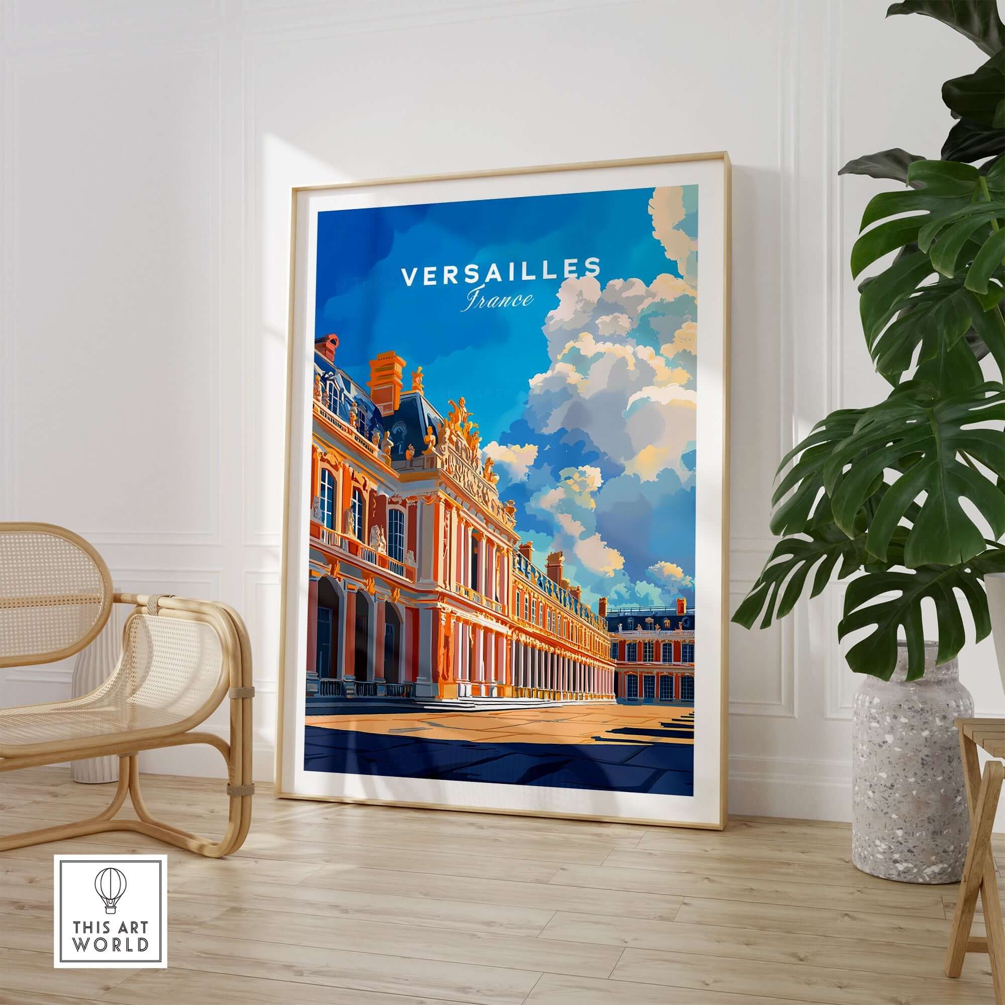 Versailles Print France showcased in a stylish interior, highlighting its grandeur and elegance.