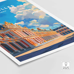 Versailles Print France showcasing the grandeur of the iconic Palace of Versailles against a vibrant sky.