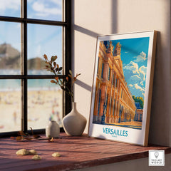 Versailles Wall Art Print showcasing the grandeur of the palace with vibrant colors and intricate details.