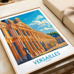 Versailles Wall Art Print featuring vibrant colors and intricate details of the iconic palace architecture.