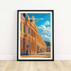 Versailles Wall Art featuring an elegant depiction of the Palace of Versailles with intricate details and vibrant colors.