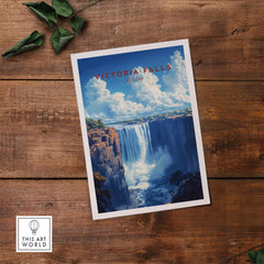 Victoria Falls Print showcasing the majestic waterfall, perfect for home decor and travel enthusiasts.