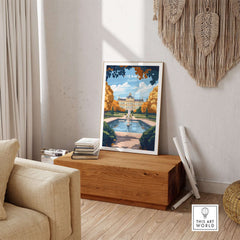 Vienna Art Print displayed in a modern interior setting with warm tones and a cozy atmosphere.