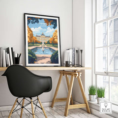 Vienna Art Print displayed in a modern workspace, showcasing the vibrant beauty of Vienna.
