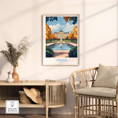 Vienna Print showcasing stunning architecture and vibrant colors in a stylish living space.