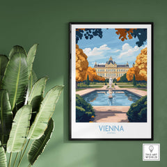 Vienna Print featuring stunning architecture and gardens, capturing the essence of Vienna's charm.