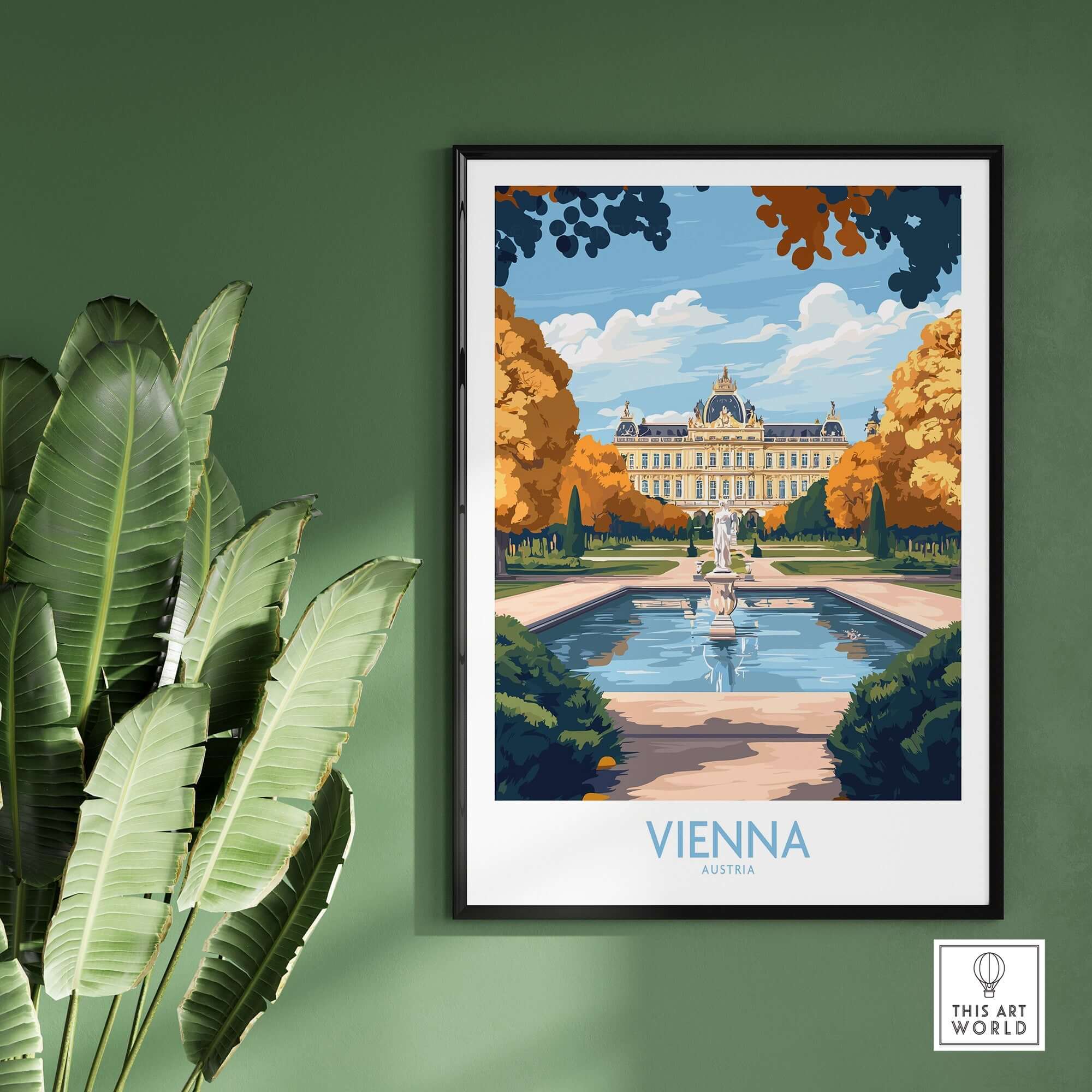 Vienna Print featuring stunning architecture and gardens, capturing the essence of Vienna's charm.