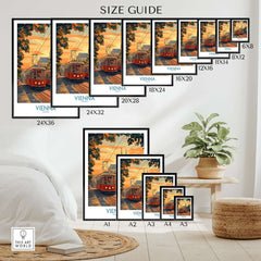 Vienna Print Austria size guide featuring various print sizes for showcasing the iconic Vienna art.