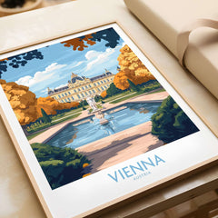 Vienna Print showcasing beautiful architecture and vibrant colors of Vienna, Austria in a stunning poster.