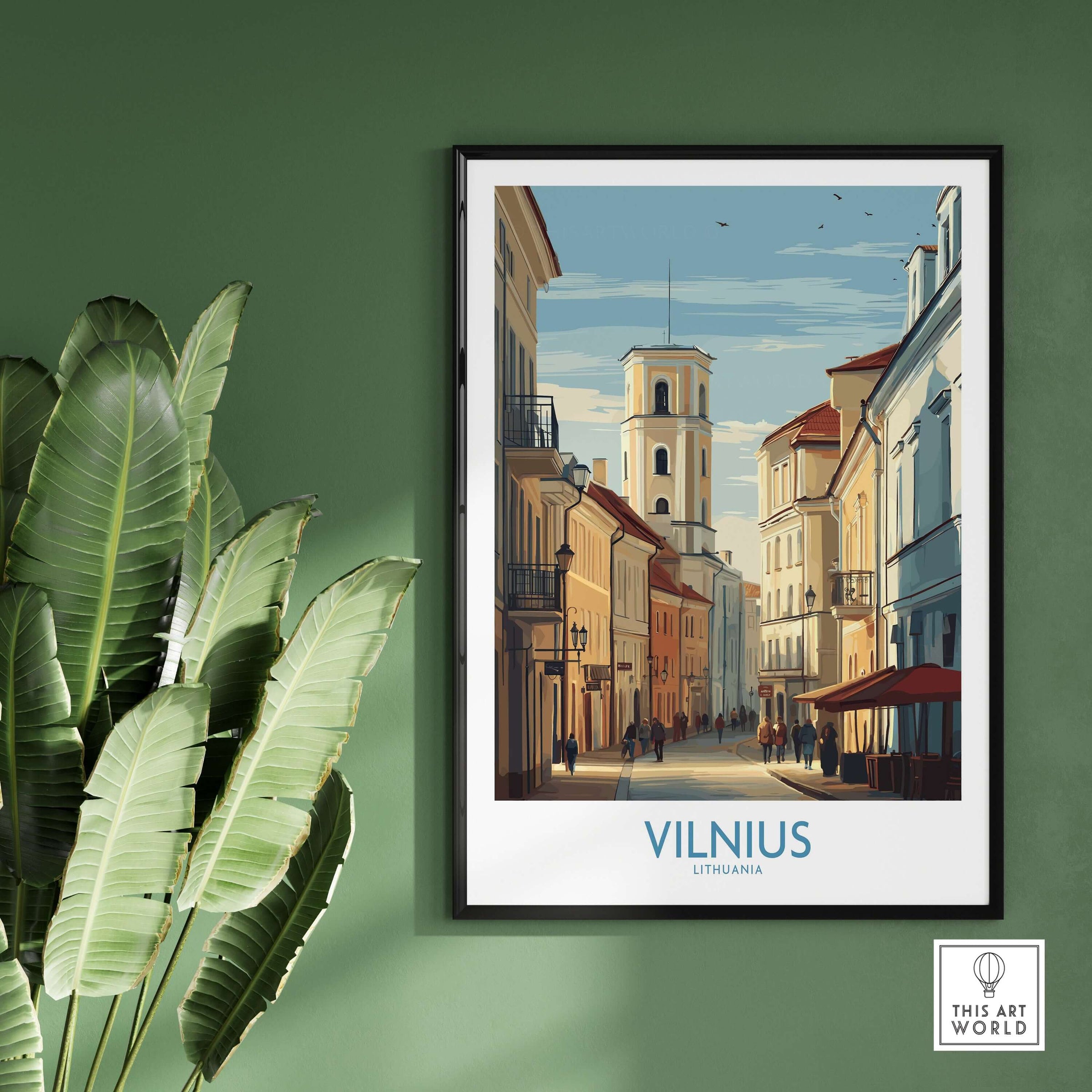 Vilnius Poster - Lithuania Old Town Wall Art - European City Print showcasing historic architecture.