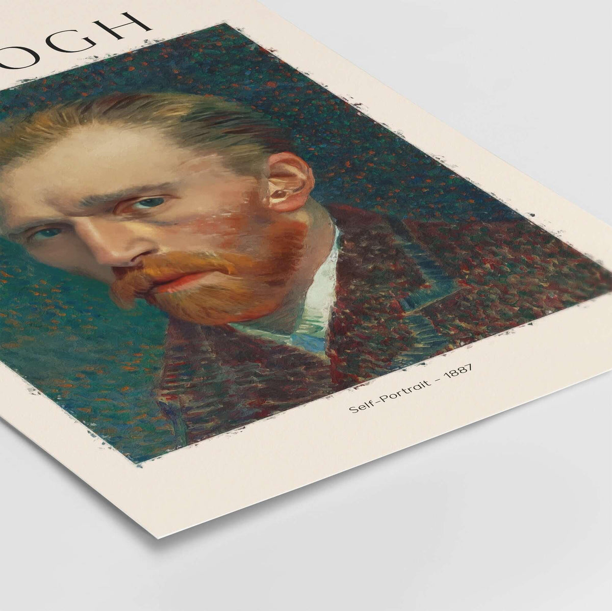 Vincent van Gogh Self Portrait 1887 Post Impressionist Artist Poster Print Wall Art features vibrant colors and textured brushwork.