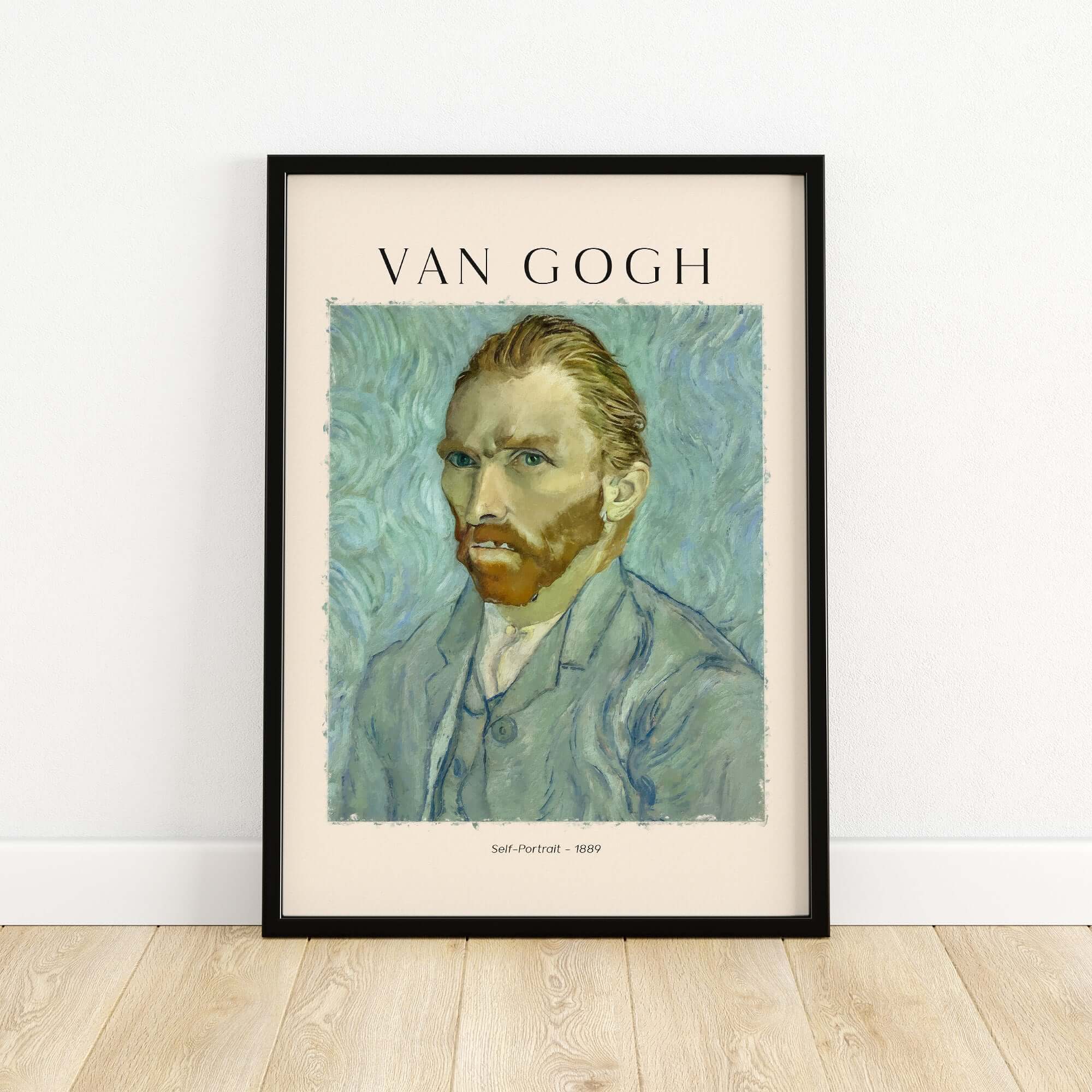 Vincent van Gogh Self Portrait 1889 Blue Post Impressionist Art Print Poster Wall Art