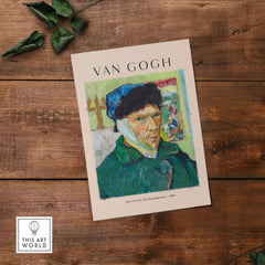Vincent van Gogh Self Portrait Bandaged Ear 1889 Famous Art Print Poster Wall Decor