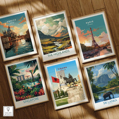 Tirana Skanderbeg Canvas Print | Albanian Wall Art featured among travel posters of Venice, Paris, Singapore, and Sri Lanka.