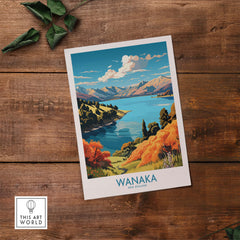 Wanaka Travel Poster New Zealand part of our best collection or travel posters and prints - This Art World