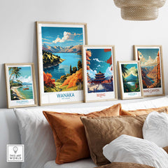 Wanaka Travel Poster New Zealand part of our best collection or travel posters and prints - This Art World