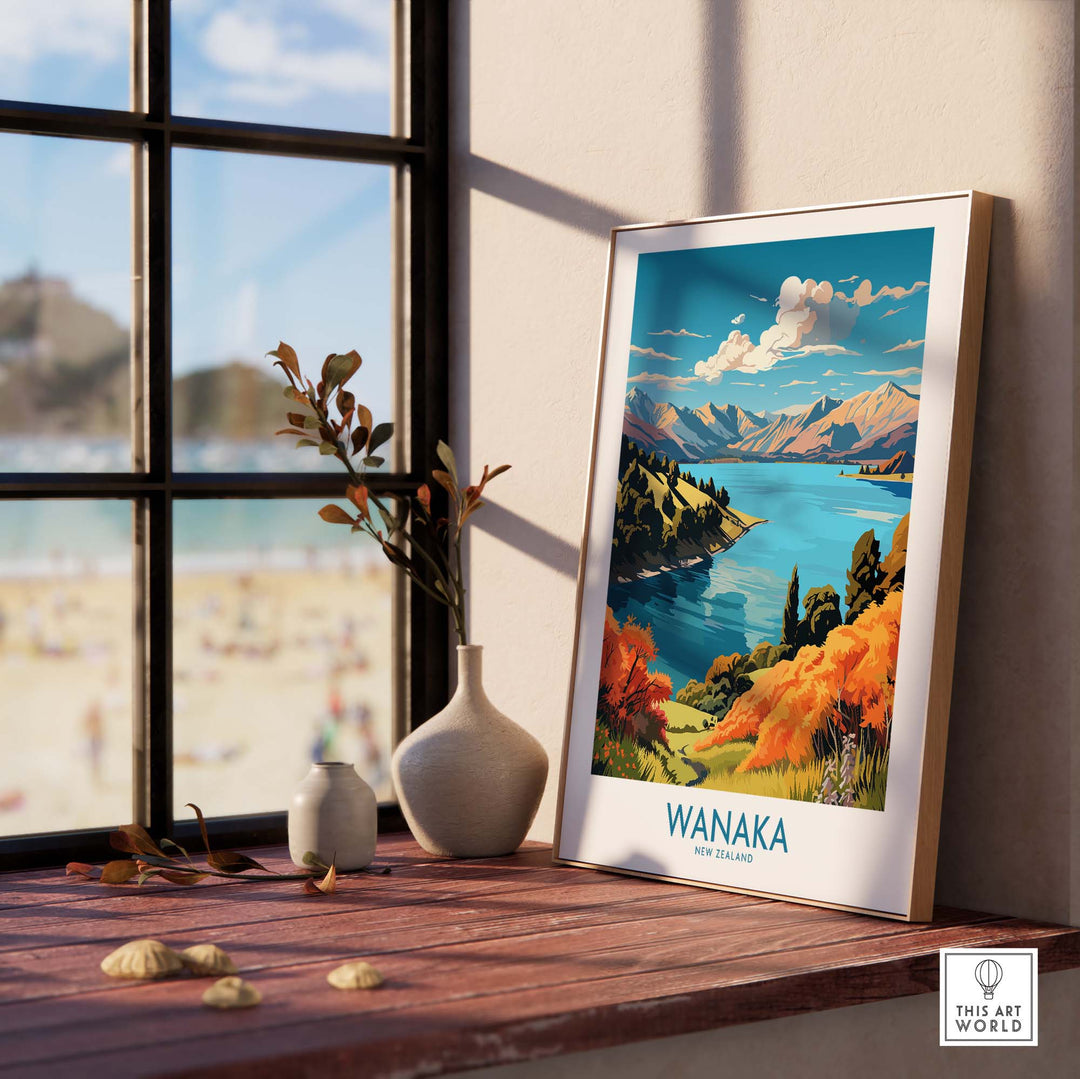 Wanaka Travel Poster New Zealand part of our best collection or travel posters and prints - This Art World